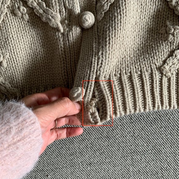 BLOGGER NEW ZARA Women Chunky Floral Sweater Cardigan 1957/104, Tan/Mink, Size S - Picture 6 of 10